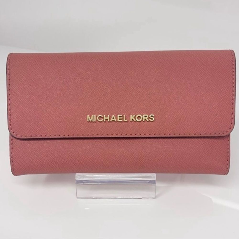 Michael Kors Women's  Saffiano Leather Trifold Wallet Rose